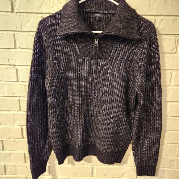 Express Black Sweater with Zipper XS - Picture 1 of 8